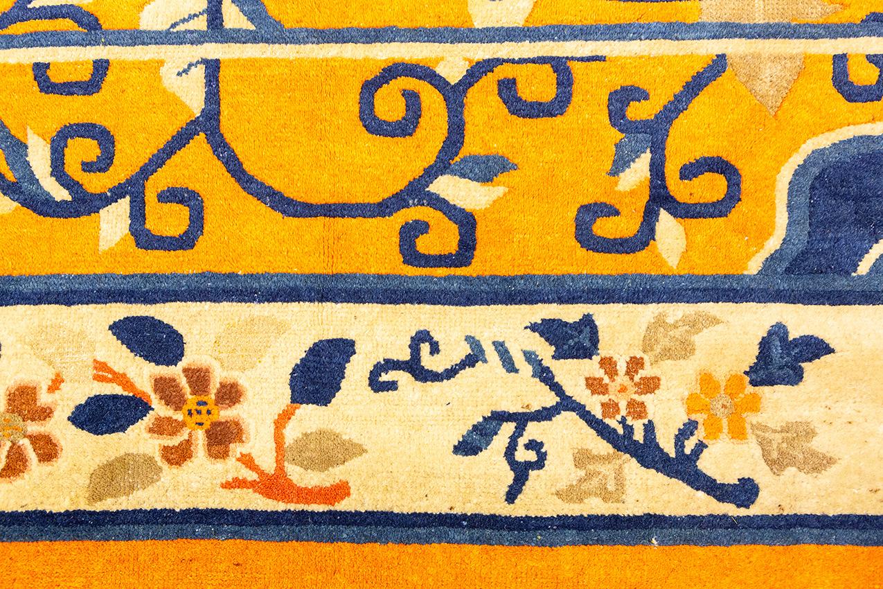 Chinese Peking Rug Imperial Gold-Color For Sale 2