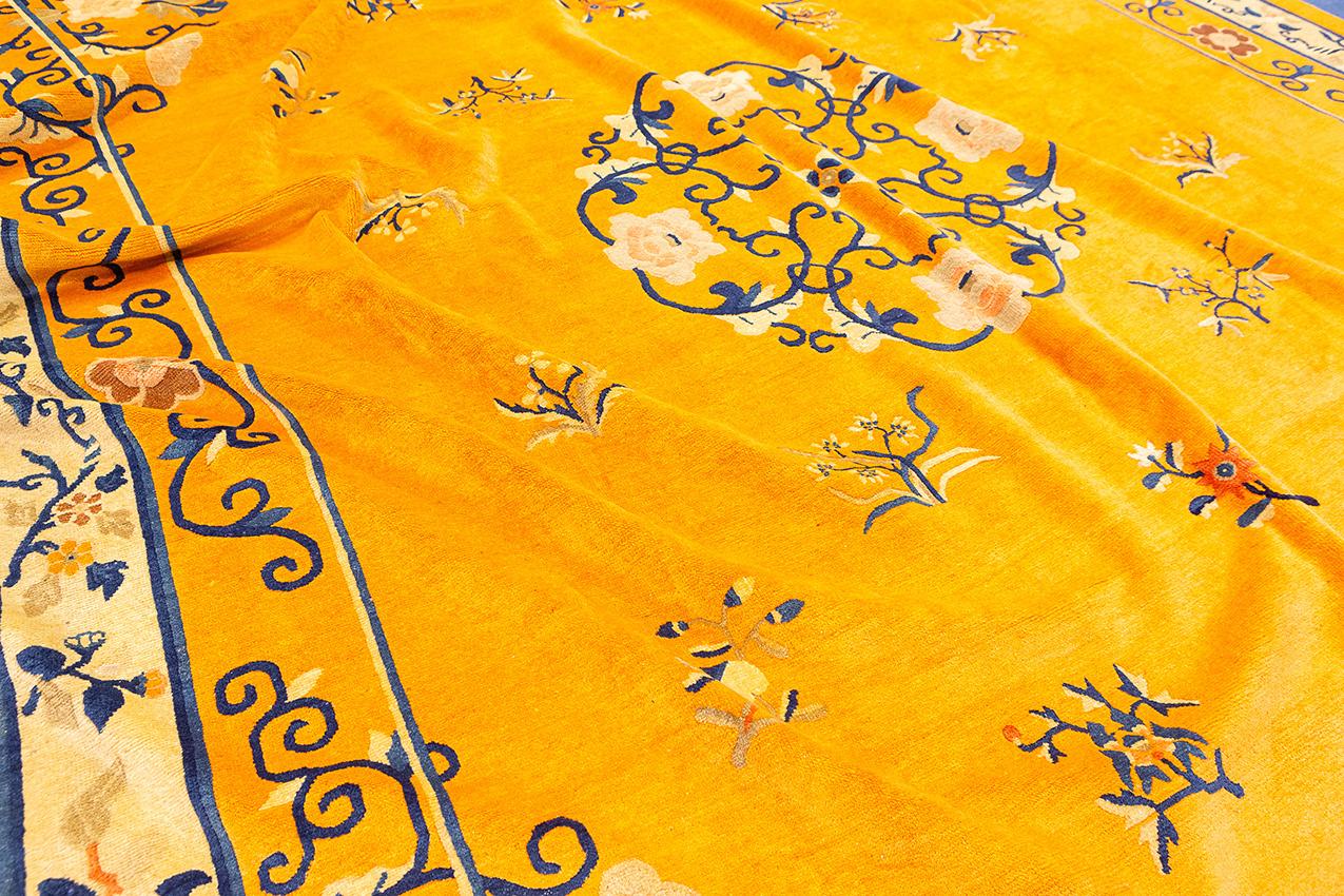 Chinese Peking Rug Imperial Gold-Color For Sale 4