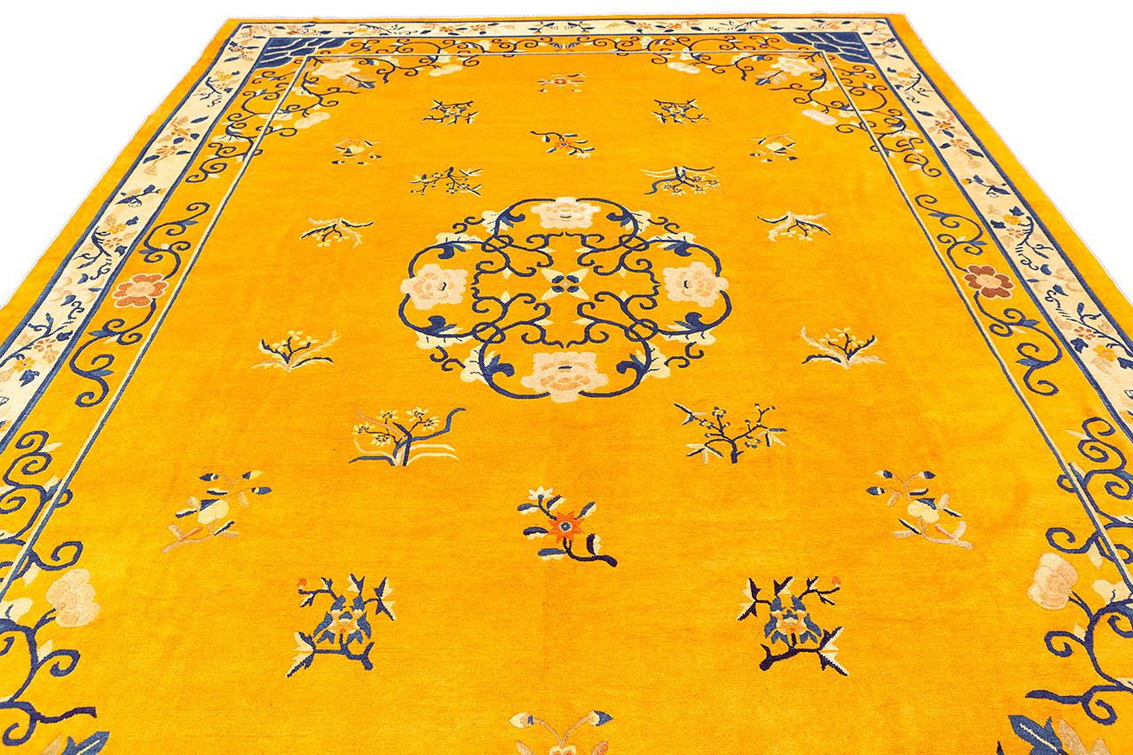 Other Chinese Peking Rug Imperial Gold-Color For Sale