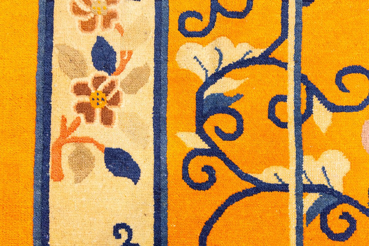 Chinese Peking Rug Imperial Gold-Color For Sale 1