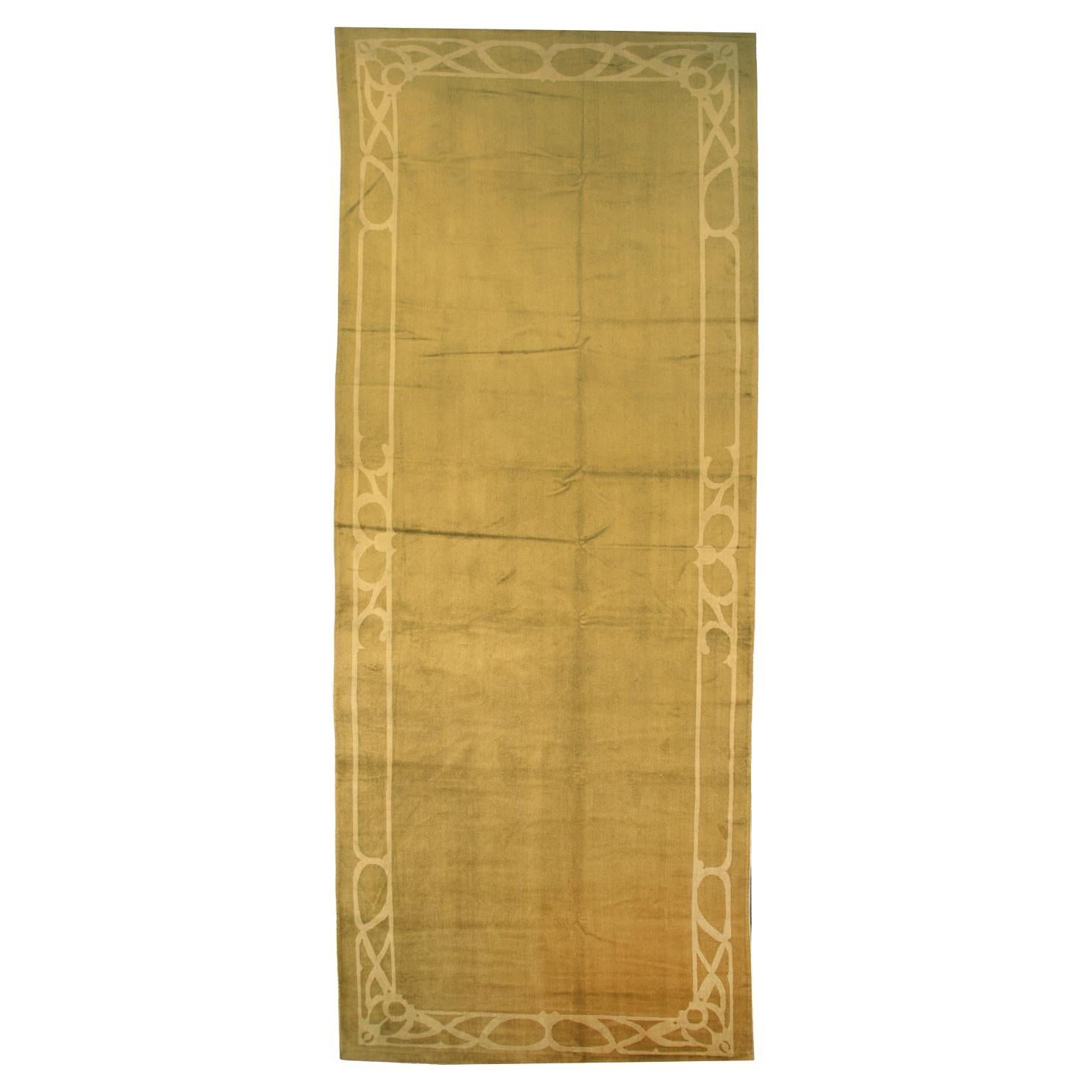 Antique Chinese Peking Kalleh Wool Roti/Brown Minimal Design Carpet , ca. 1880