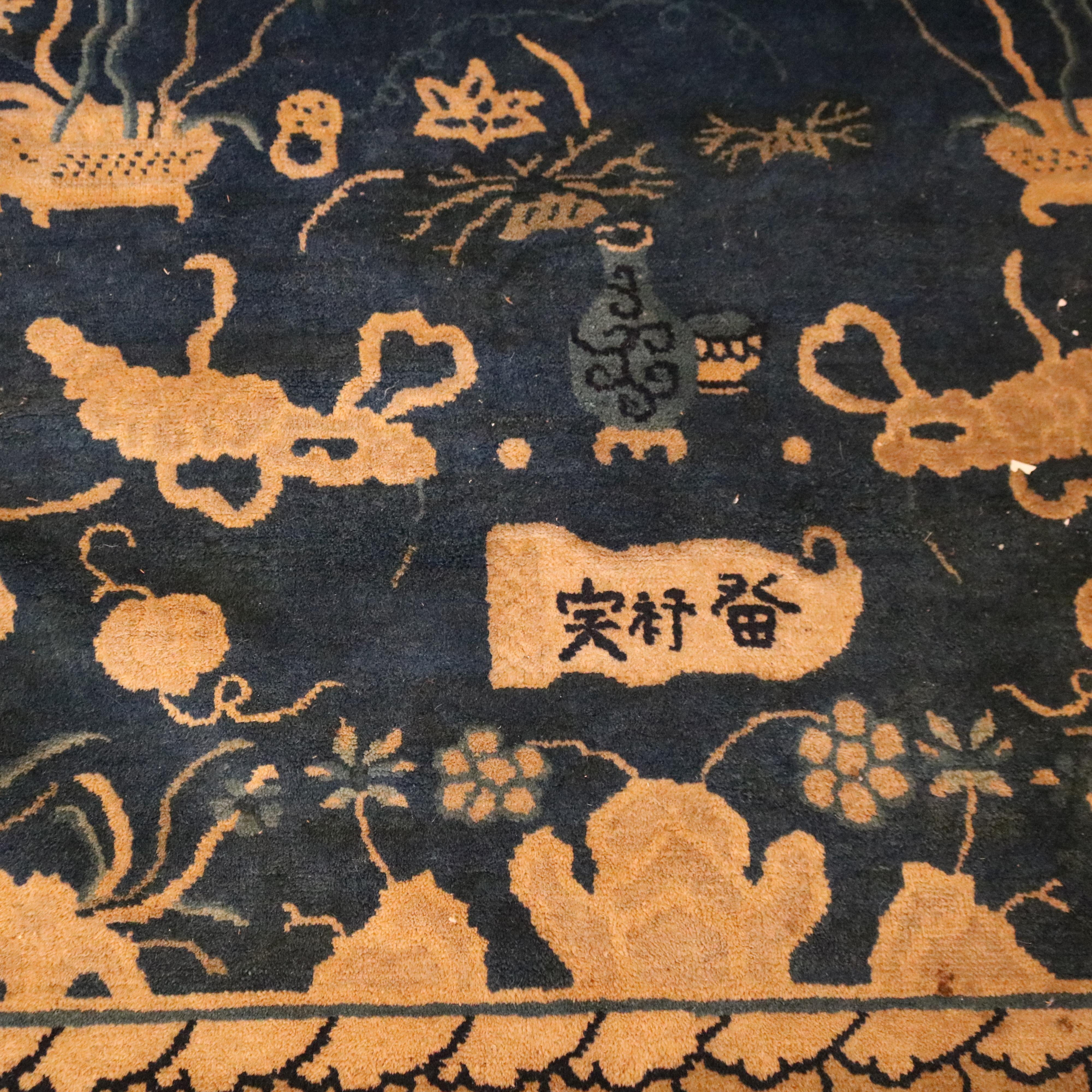 Antique Chinese Peking Oriental Rug, circa 1910 9