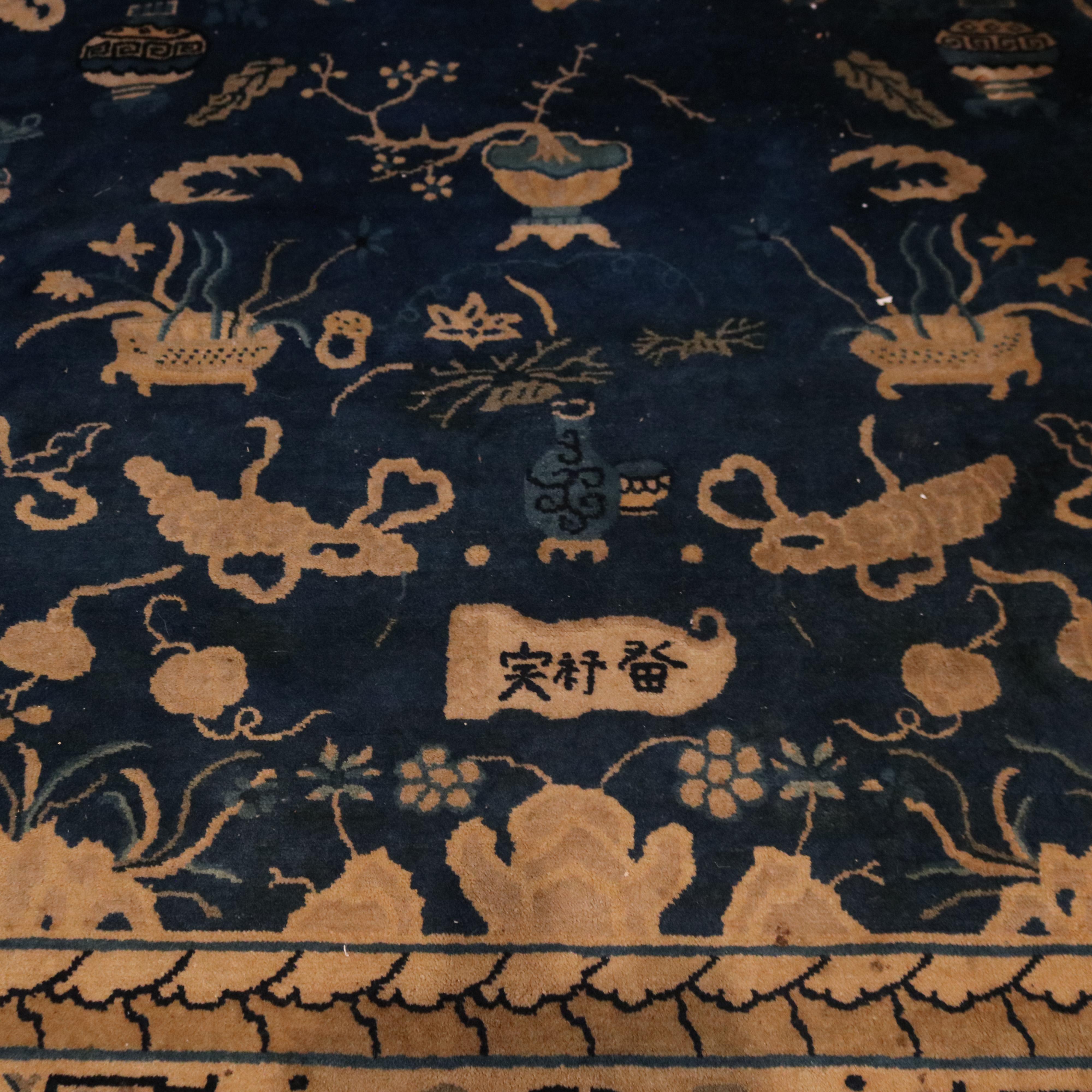 Antique Chinese Peking Oriental Rug, circa 1910 14