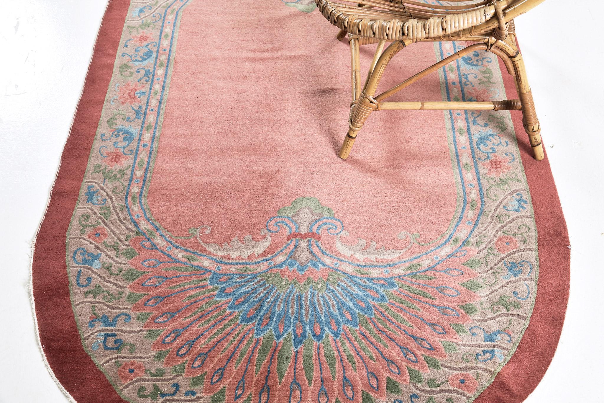 Antique Chinese Peking Oval Rug For Sale 8