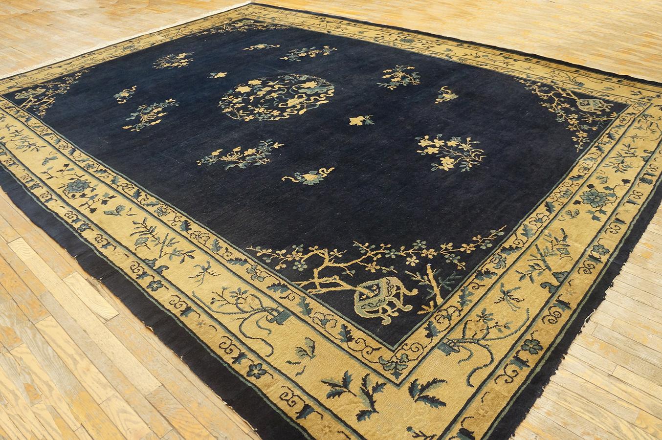 Hand-Knotted Antique Chinese Peking Rug 10' 0'' x 13' 4'' For Sale
