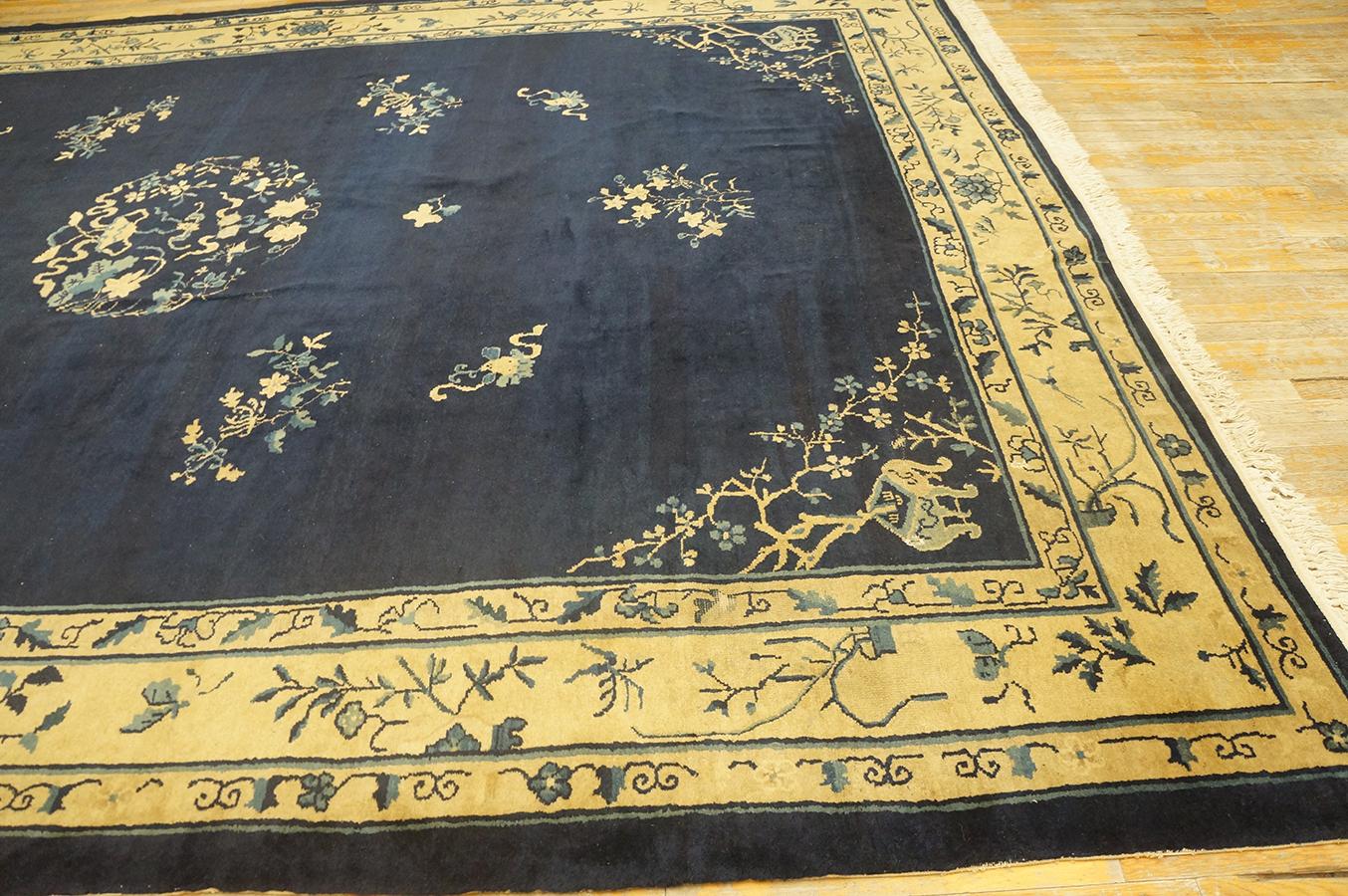 Antique Chinese Peking Rug 10' 0'' x 13' 4'' In Good Condition For Sale In New York, NY