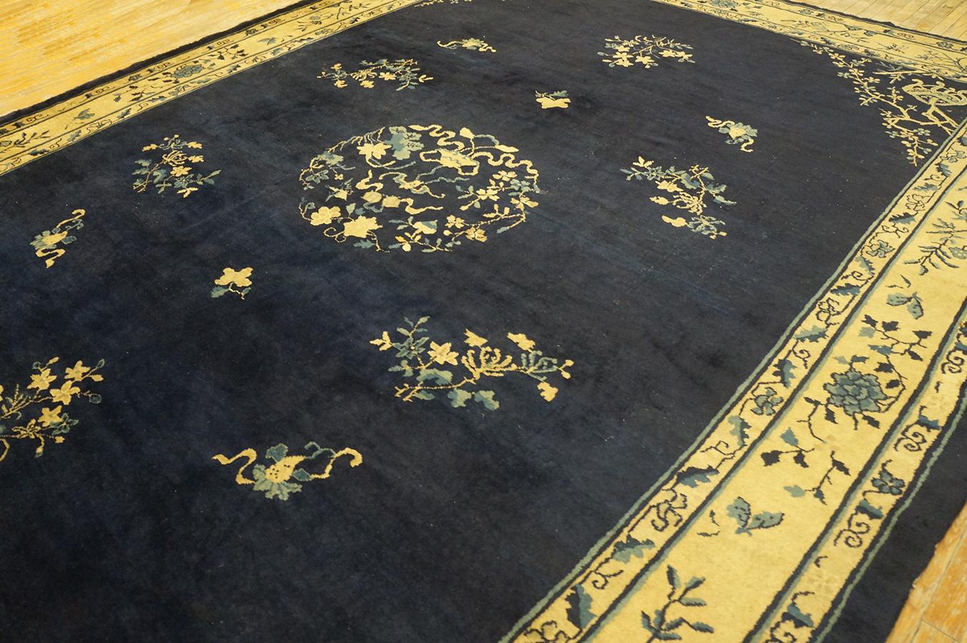 Wool Antique Chinese Peking Rug 10' 0'' x 13' 4'' For Sale