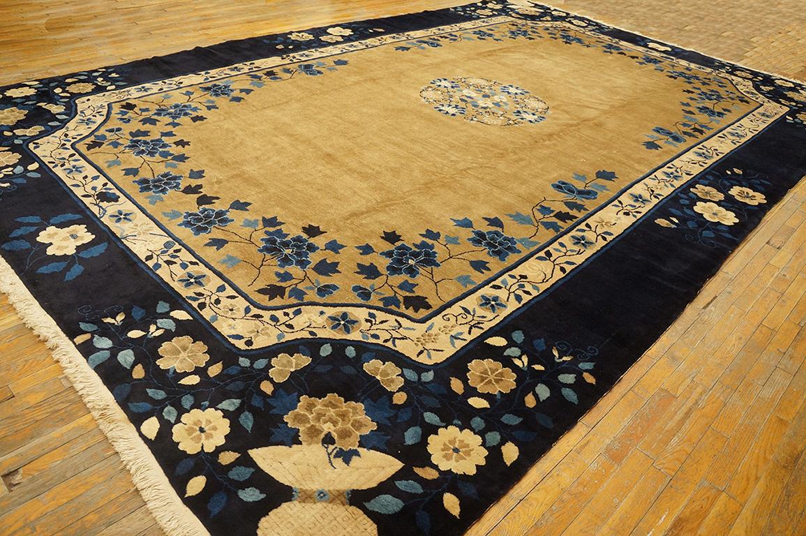 Early 20th Century 1920s Chinese Peking Carpet ( 10'10