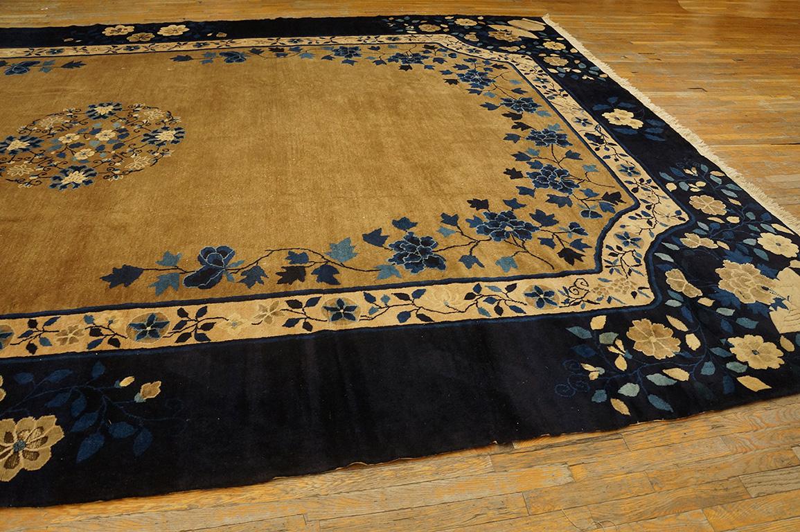 Wool 1920s Chinese Peking Carpet ( 10'10