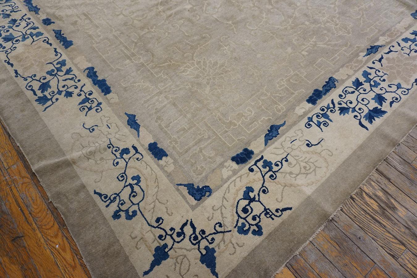 Wool 19th Century Chinese Peking Carpet ( 10'4