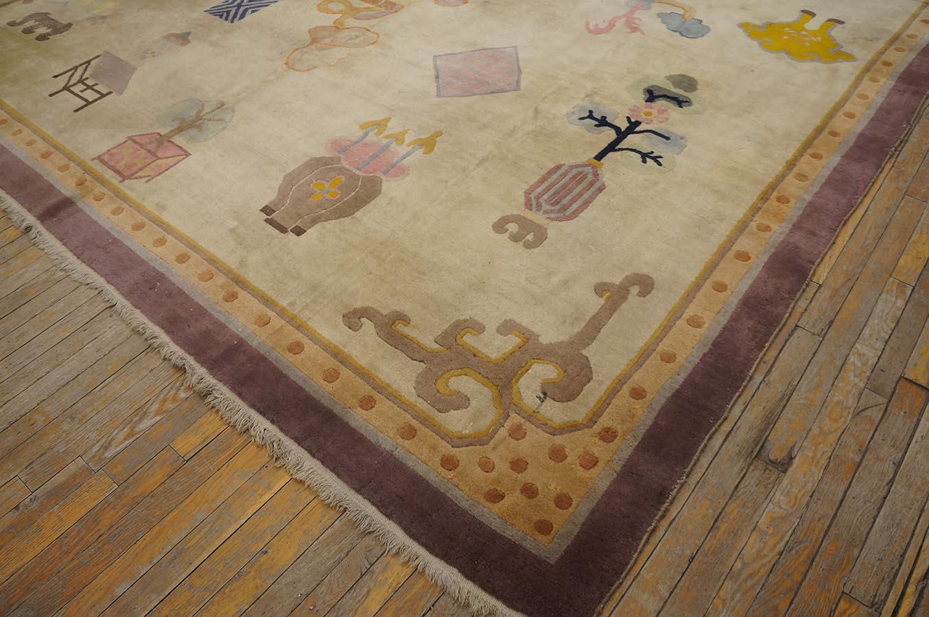 Wool 1920s Chinese Peking Carpet ( 10' 8