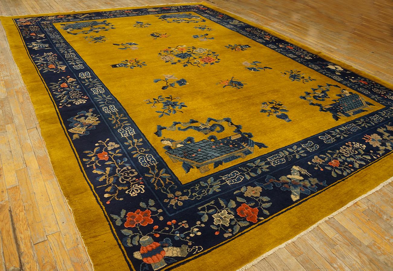 Noué à la main Tapis pékinois du début du 20e siècle ( 10'' x 13''6