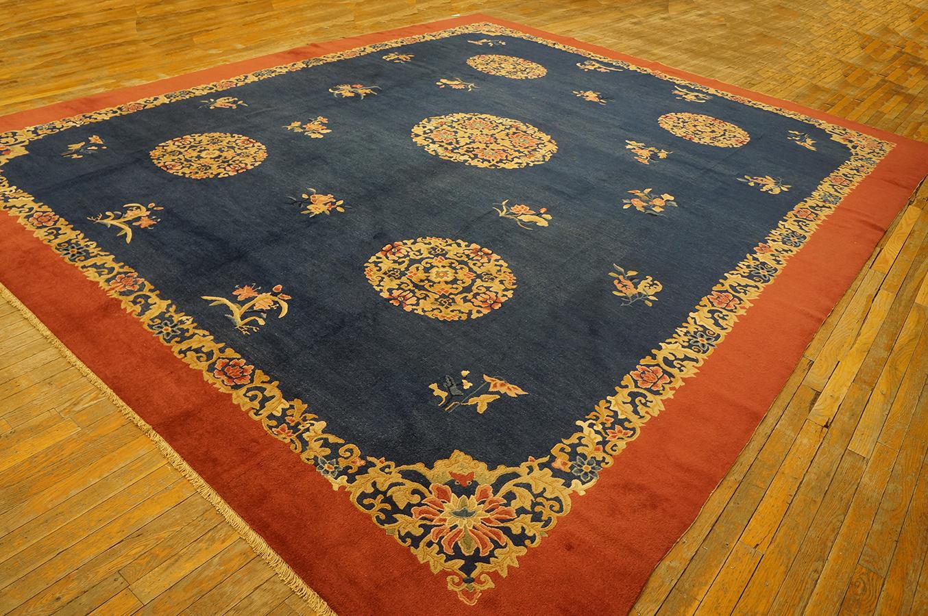 Hand-Knotted Early 20th Century Chinese Peking Carpet ( 11' x 13'6'' - 335 x 412 ) For Sale