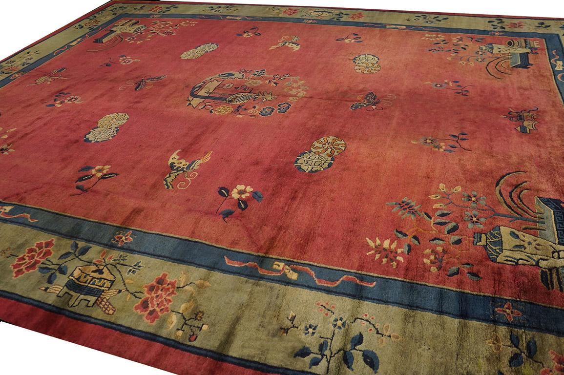 Wool Early 20th Century Chinese Peking Carpet ( 11' x 14' - 335 x 427 ) For Sale