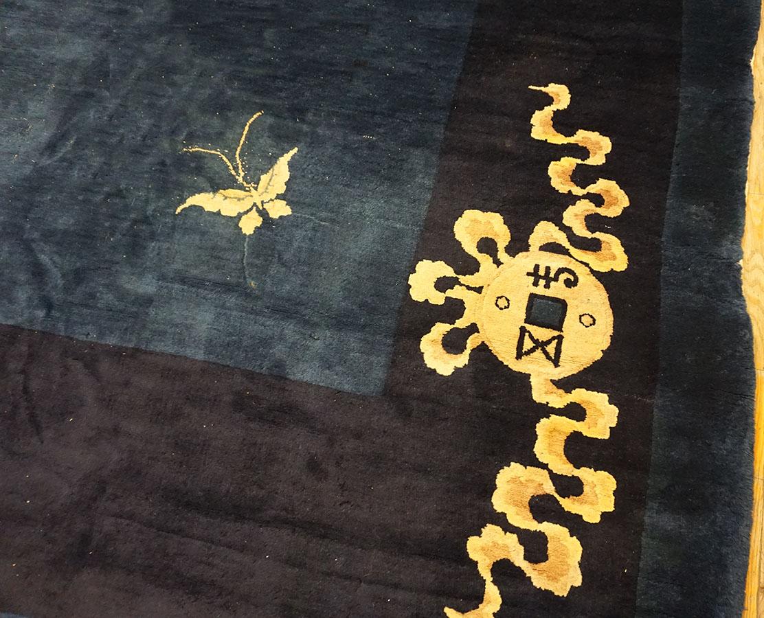 Wool Early 20th Century Chinese Peking Carpet ( 11'1