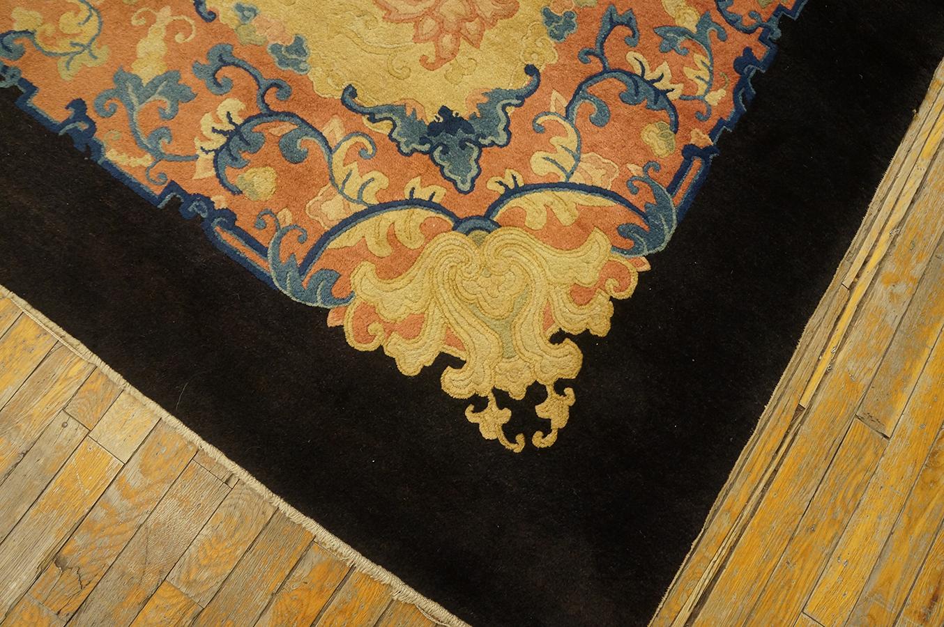 Laine Tapis chinois de Pékin du début du 20ème siècle ( 11'3
