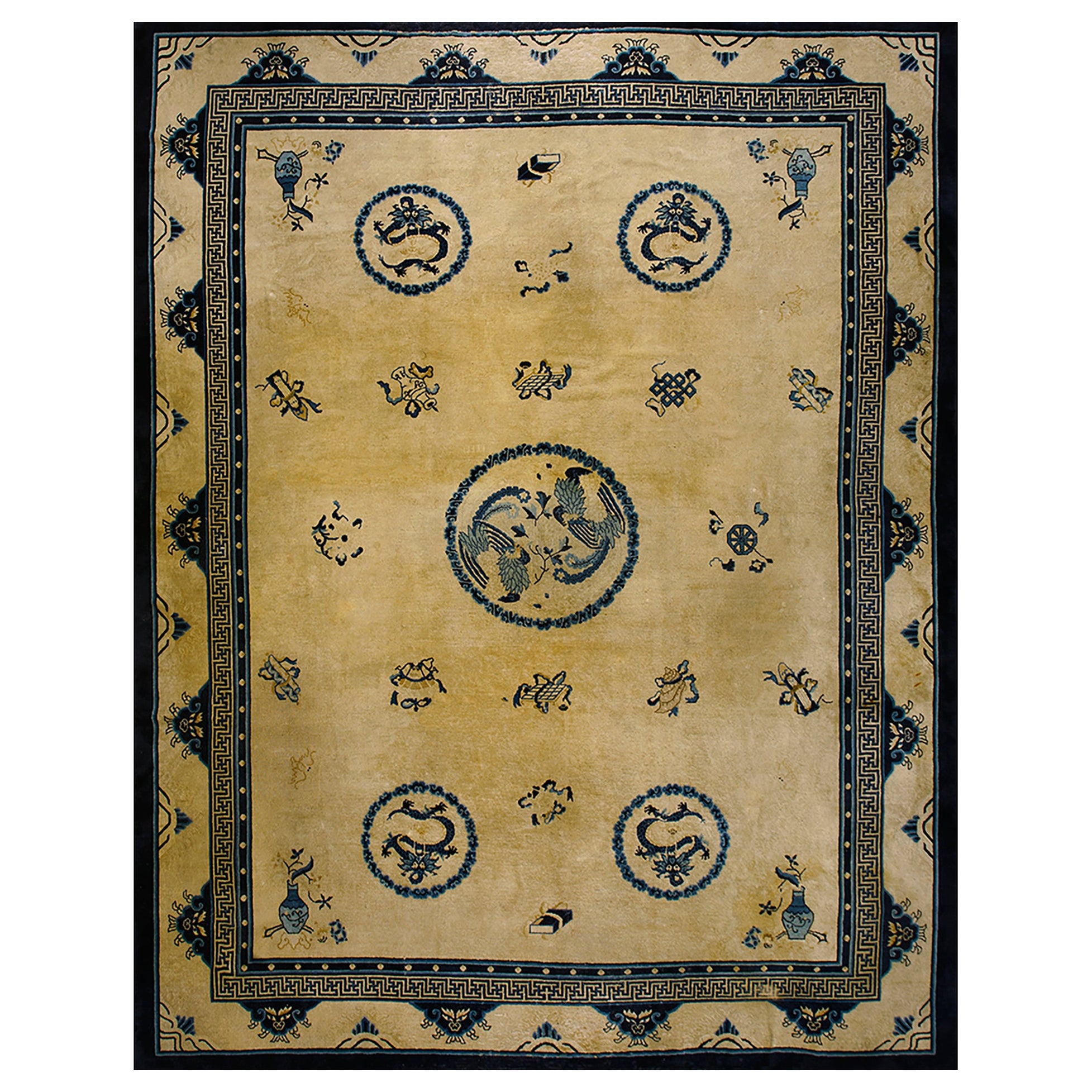 Tapis chinois ancien de Pékin de style Pékin de 11' 5''x14' 3''