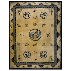 Tapis chinois ancien de Pékin de style Pékin de 11' 5''x14' 3''