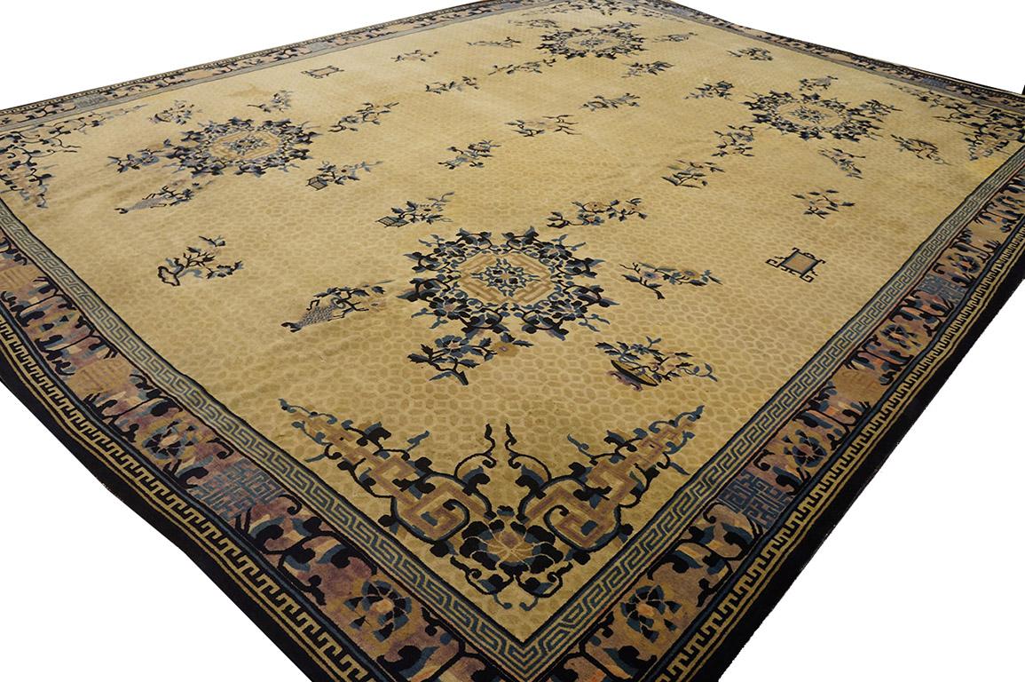 Antique Chinese Peking rug, size: 11' 6'' x 14' 9''.