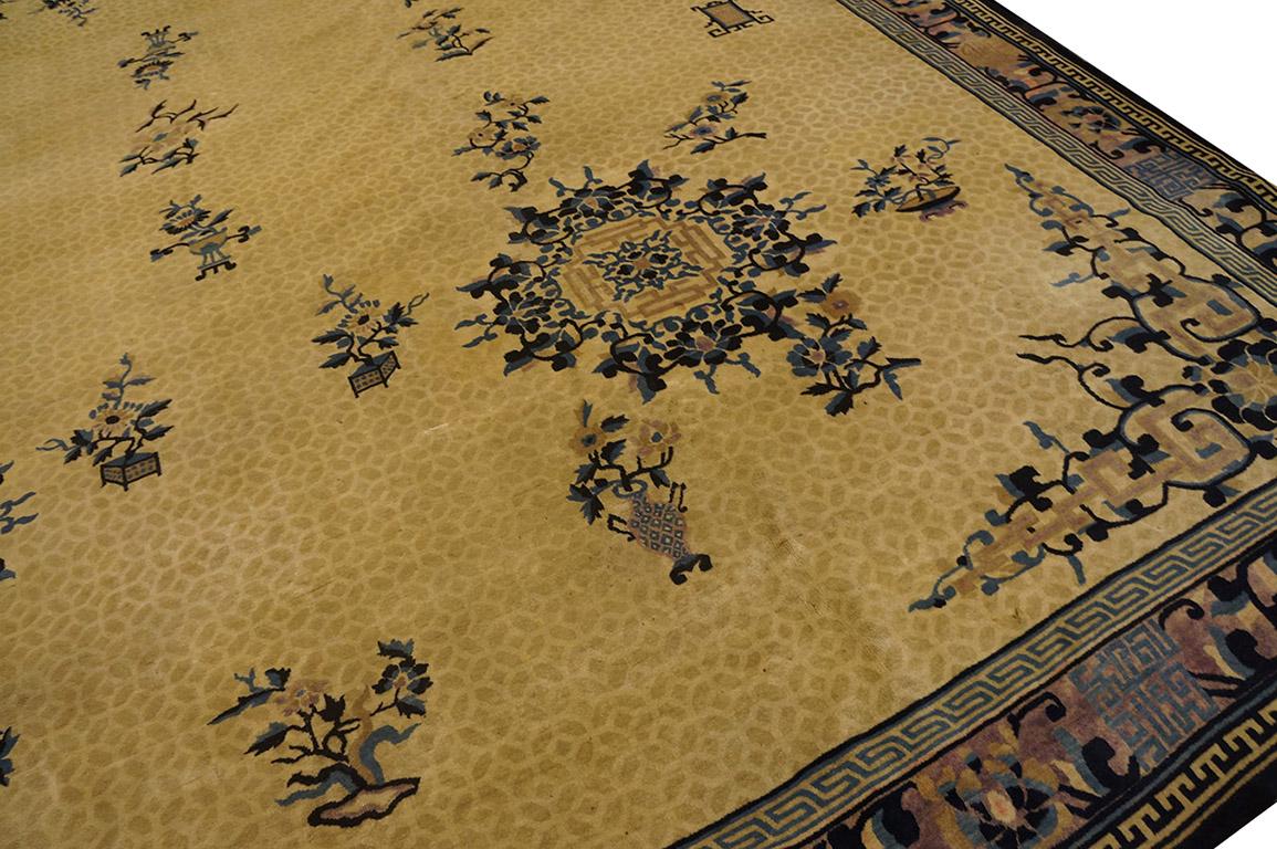 Early 20th Century Antique Chinese Peking Rug 11' 6'' x 14' 9'' For Sale