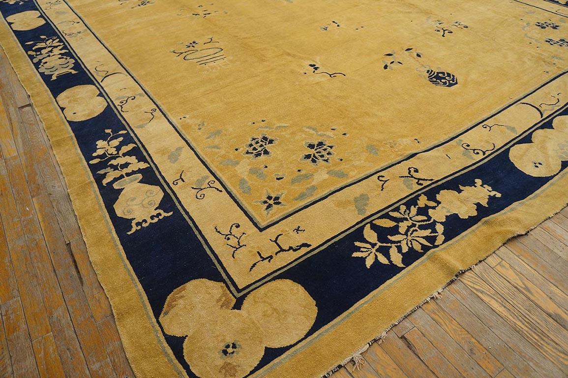 Noué à la main Tapis chinois de Pékin de la fin du XIXe siècle (94,44 x 38,1 cm) en vente