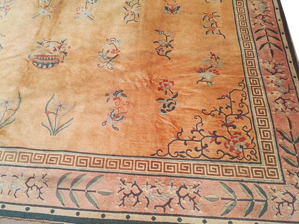 Hand-Knotted 19th Century Chinese Peking Carpet ( 11'10