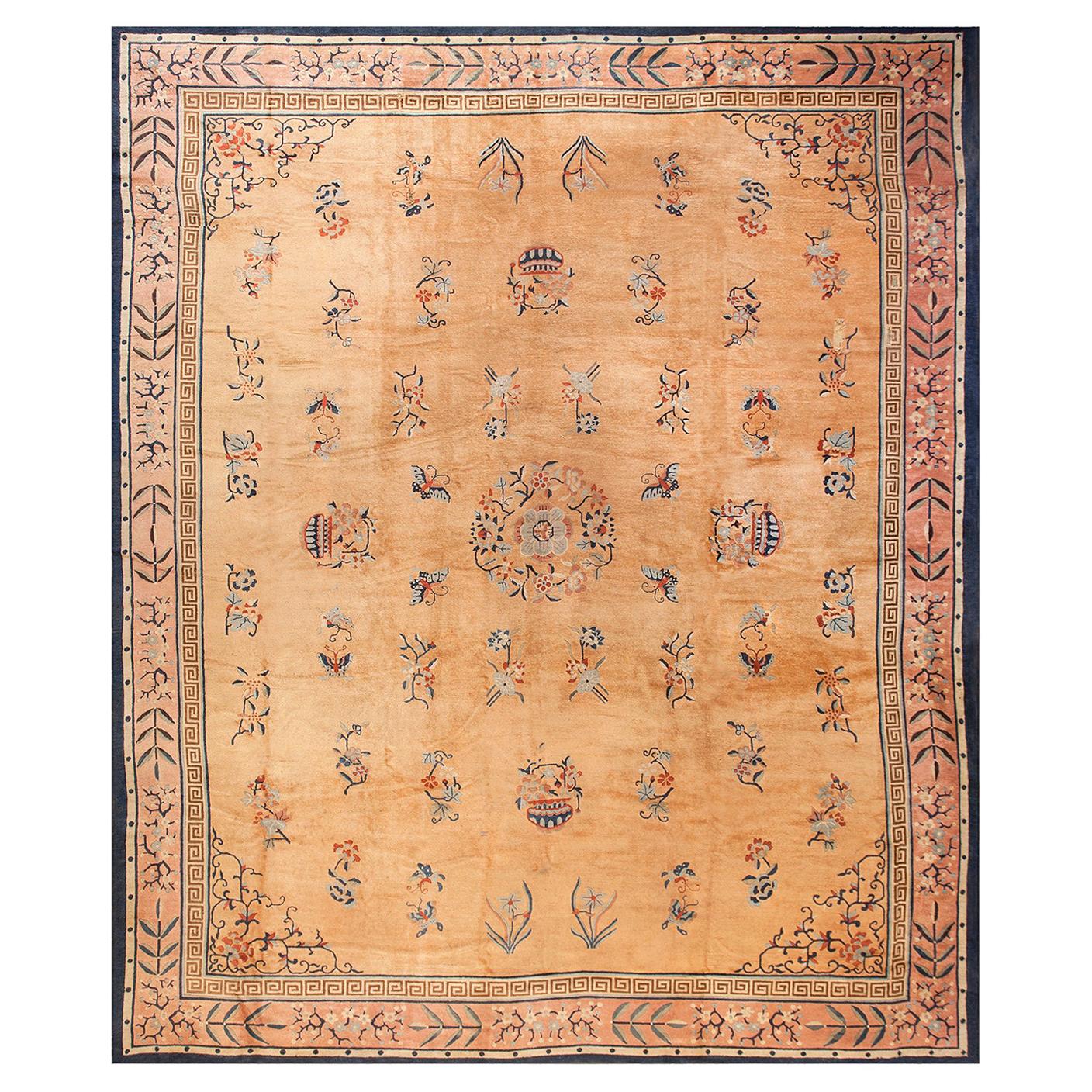 19th Century Chinese Peking Carpet ( 11'10" x 14' - 361 x 437 ) For Sale