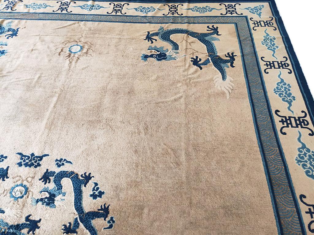 Hand-Knotted Antique Chinese Peking Rug 11' 10