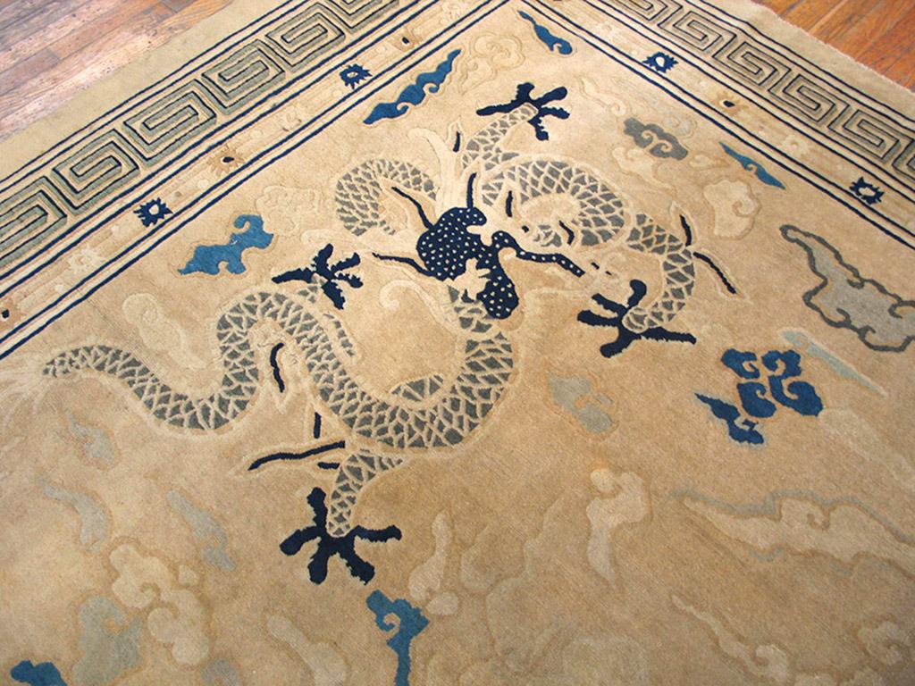 Hand-Knotted 19th Century Chinese Peking Dragon Carpet ( 11'10