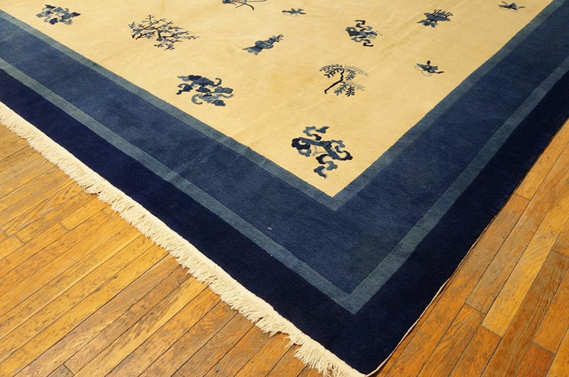 Hand-Knotted 19th Century Chinese Peking Carpet  ( 11'2