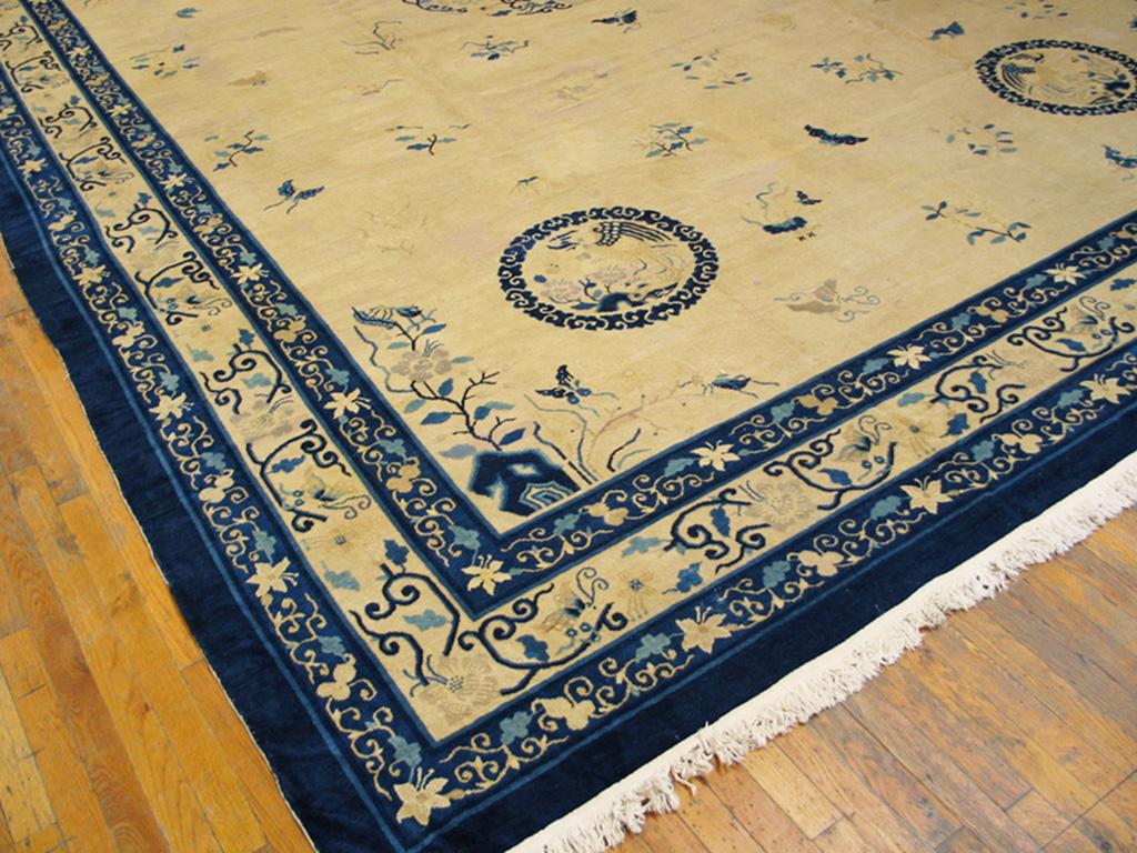 Hand-Knotted Antique Chinese Peking Rug 11' 8