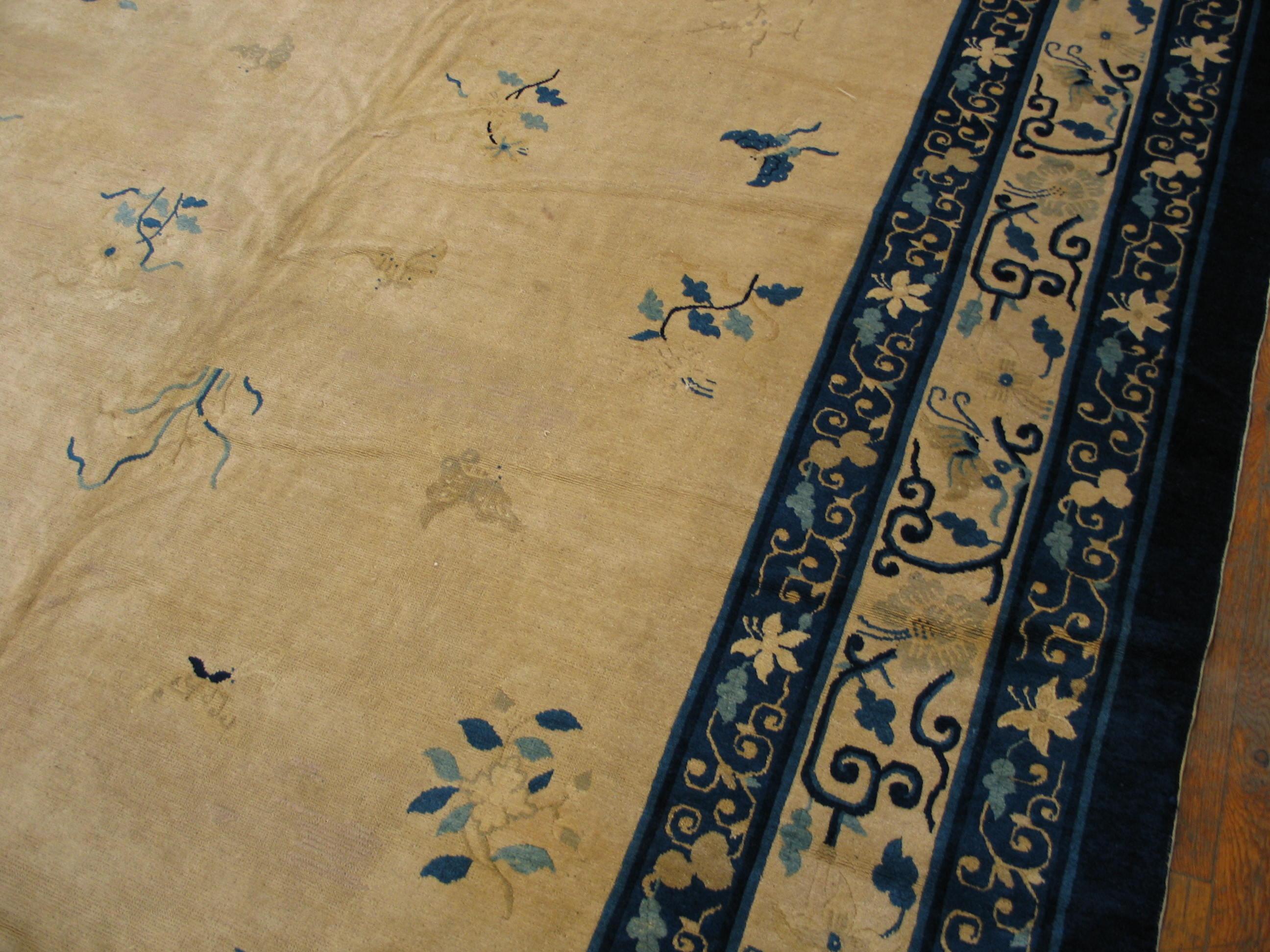 Fin du XIXe siècle Tapis chinois ancien de Pékin de 2,69 m x 4,44 m en vente
