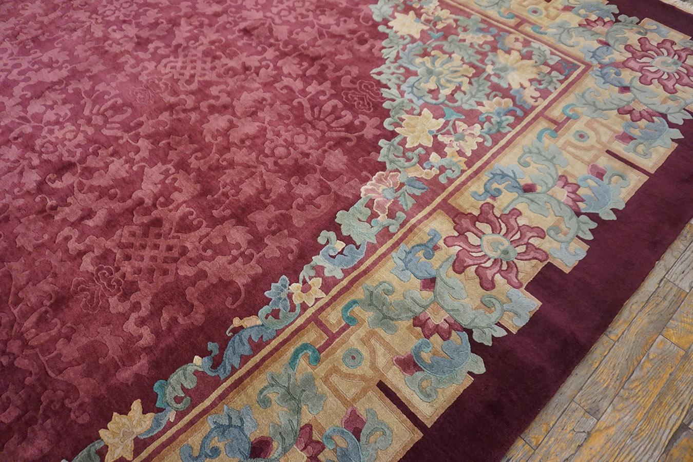 Hand-Knotted Early 20th Century Chinese Peking Carpet For Sale