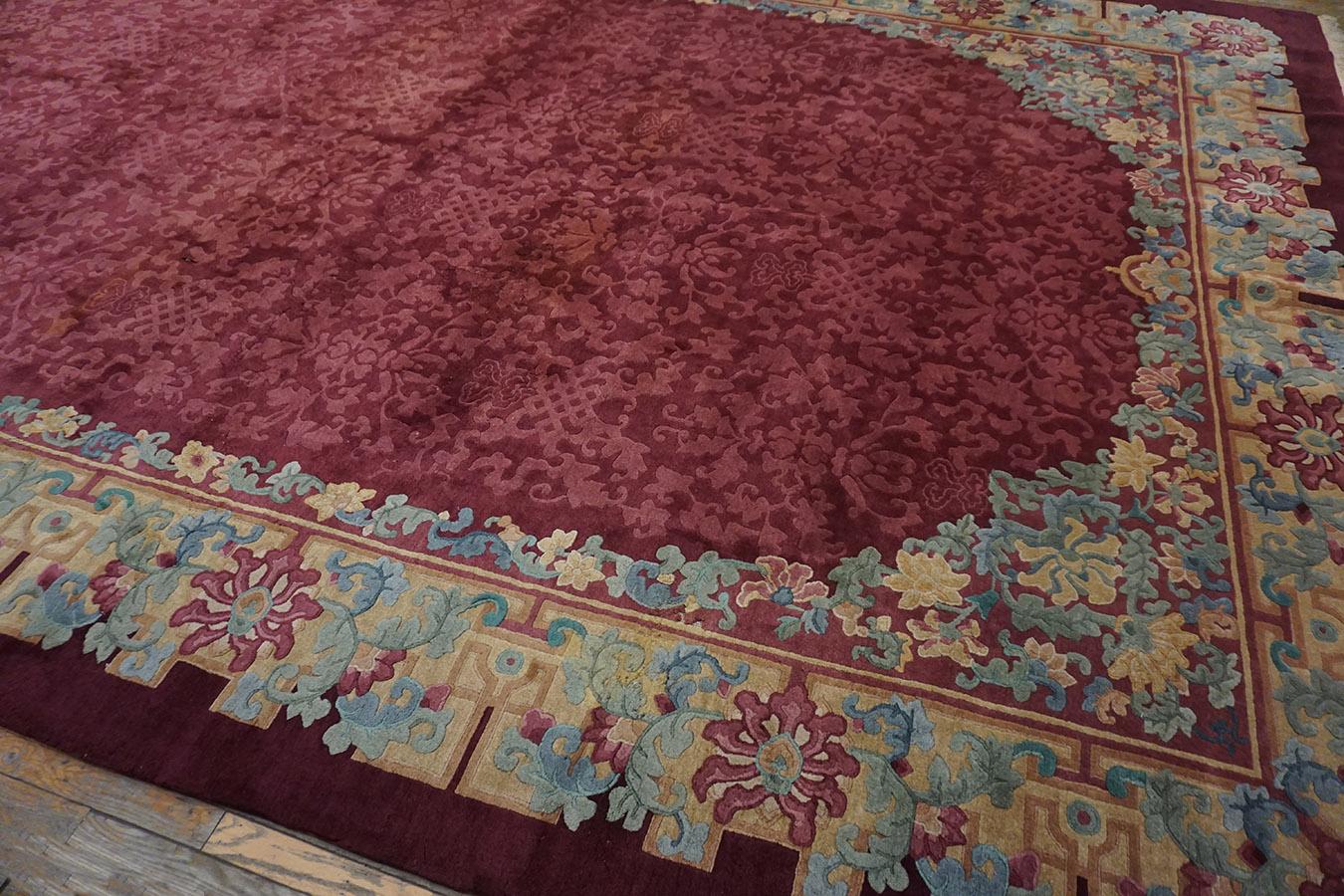 Wool Early 20th Century Chinese Peking Carpet For Sale