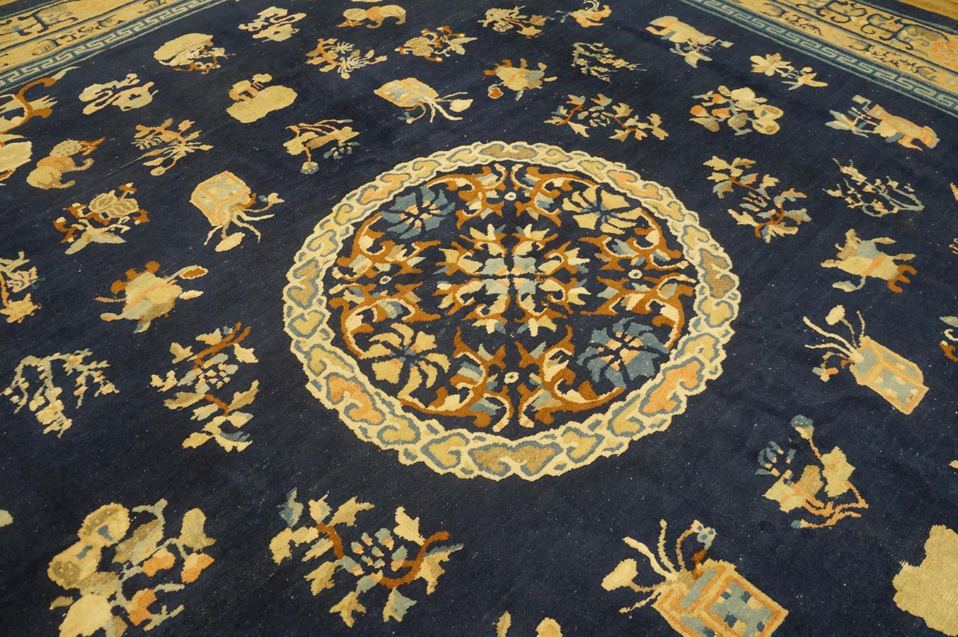Wool Antique Chinese Peking Rug For Sale