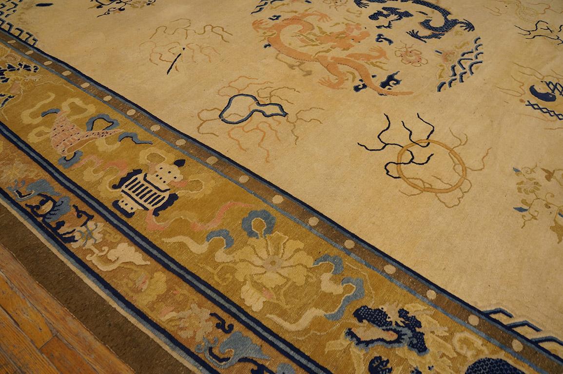19th Century Chinese Peking Dragon Carpet ( 12'2