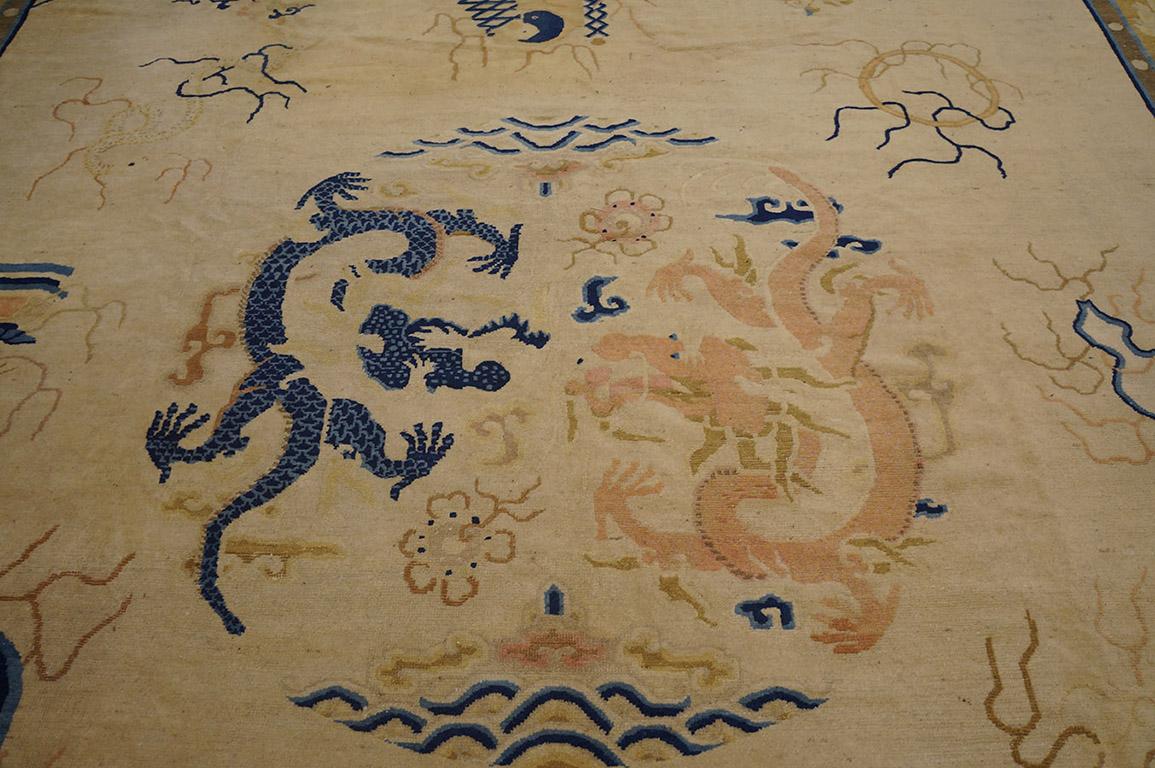 Wool Antique Chinese Peking Rug 12' 2