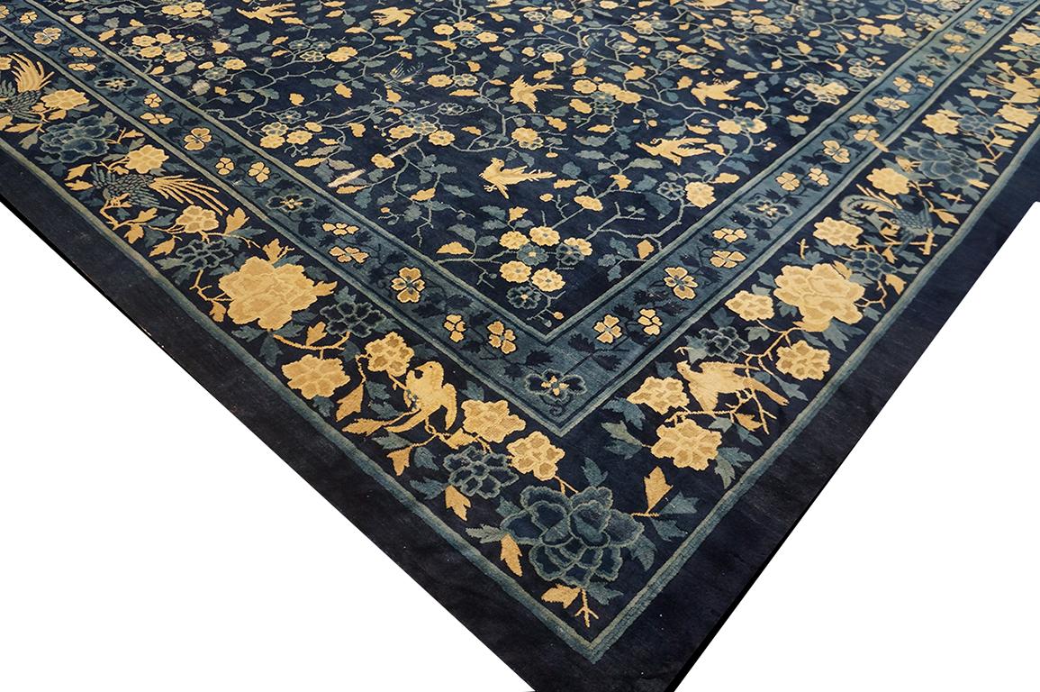 Wool Early 20th Century Chinese Peking Carpet ( 12' 3'' x 15' 5'' - 375 x 470 ) For Sale