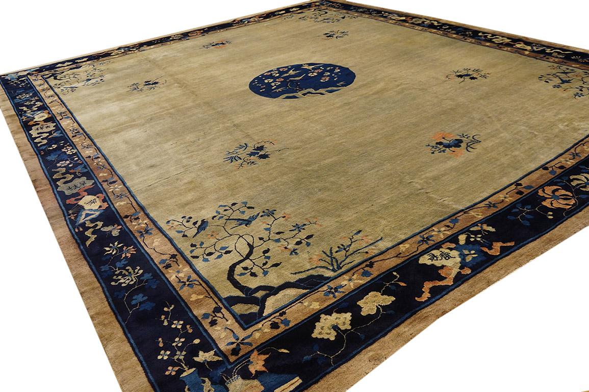 Antique Chinese Peking rug, size: 12' 4'' x 14' 3''.