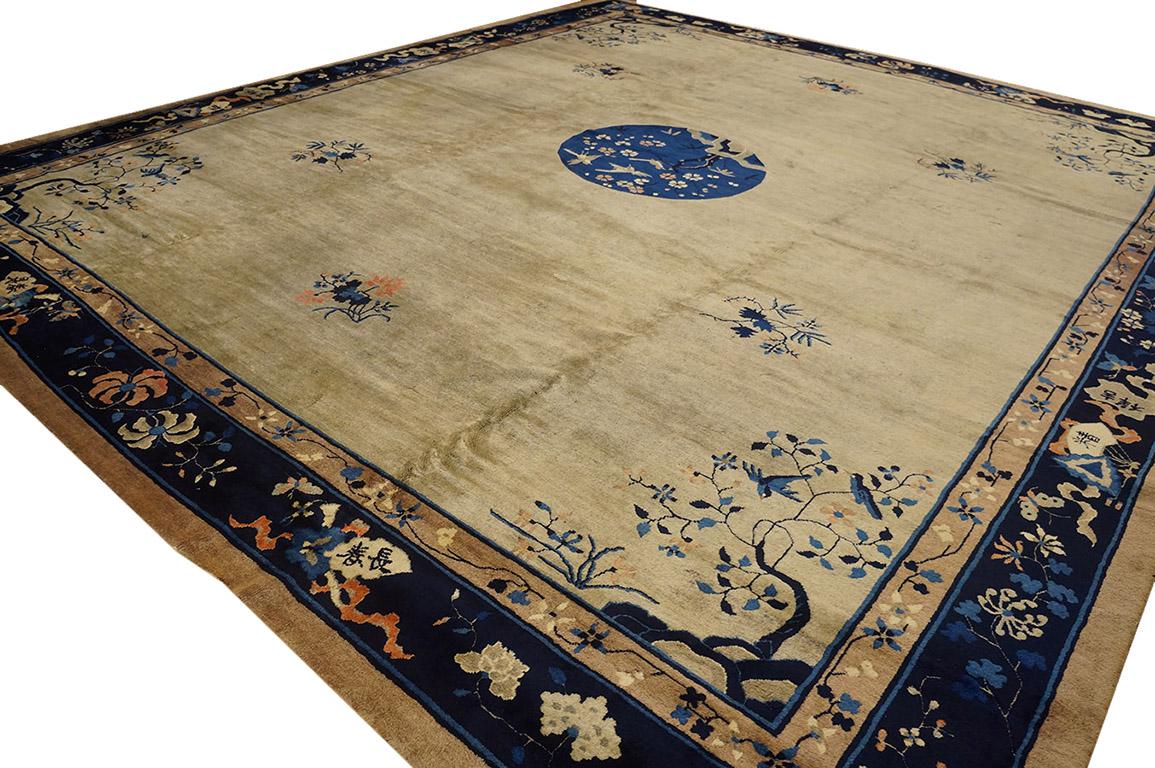 Noué à la main Tapis chinois de Pékin du début du 20ème siècle ( 12'4