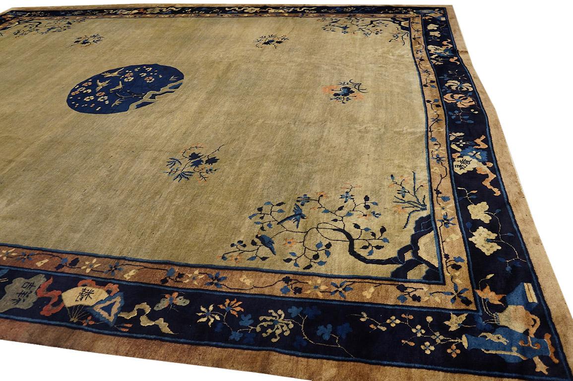 Hand-Knotted Antique Chinese Peking Rug 12' 4
