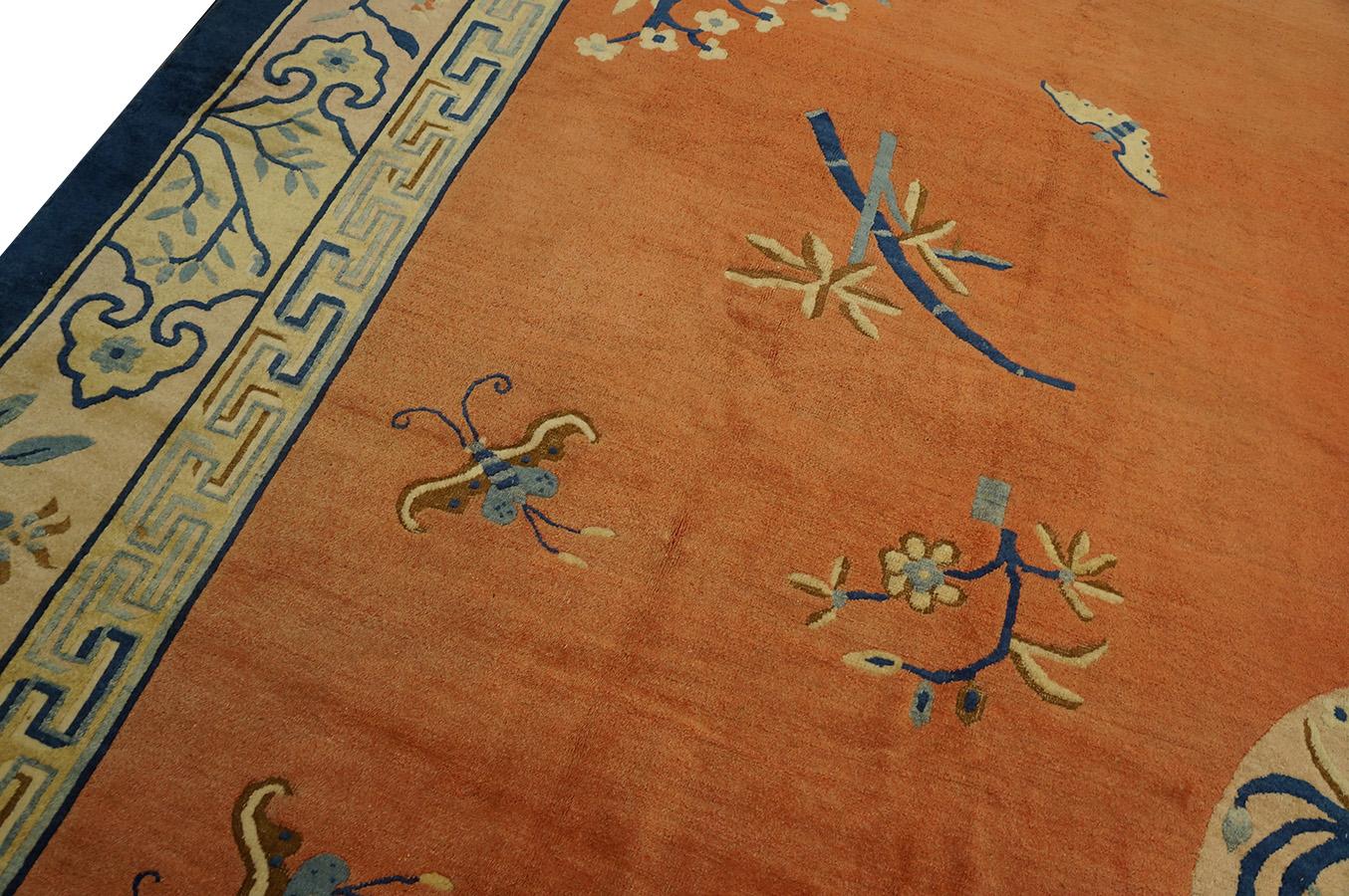 Fin du XIXe siècle Tapis chinois de Pékin du 19ème siècle ( 12'4