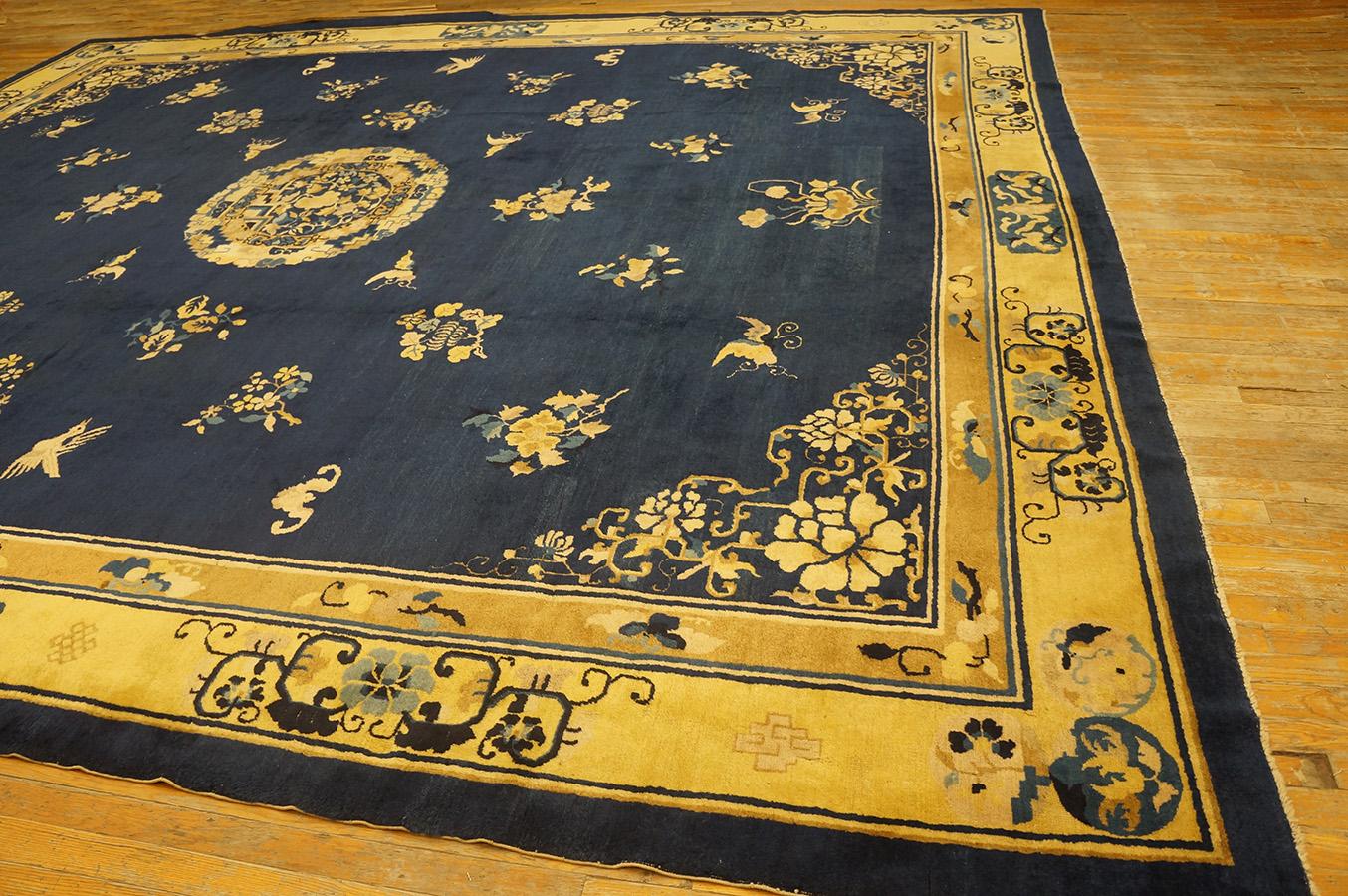 Antique Chinese Peking Rug 12' 6'' x 14' 4'' In Good Condition For Sale In New York, NY