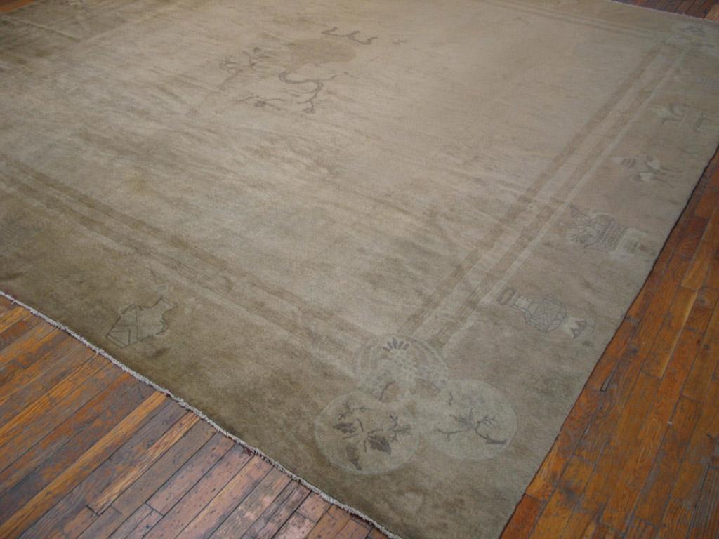 Wool Early 20th Century Chinese Peking Carpet ( 12' x 12' - 366 x 366 ) For Sale