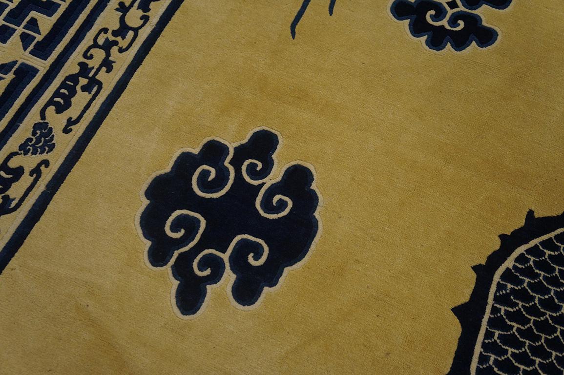 Late 19th Century 19th Century Chinese Peking Dragon Carpet ( 12' x 15'6