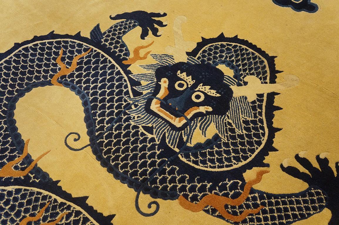 Wool 19th Century Chinese Peking Dragon Carpet ( 12' x 15'6