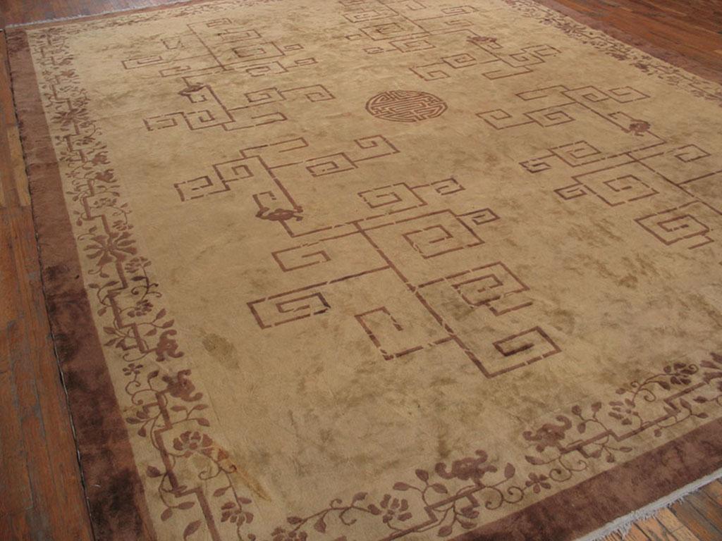 Hand-Knotted Early 20th Century Chinese Peking Carpet ( 12' x 15'8