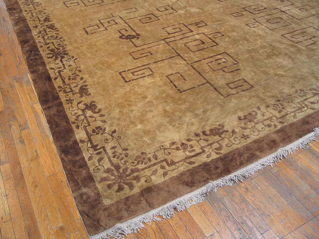 Noué à la main Tapis chinois de Pékin du début du 20ème siècle ( 12' x 15'8