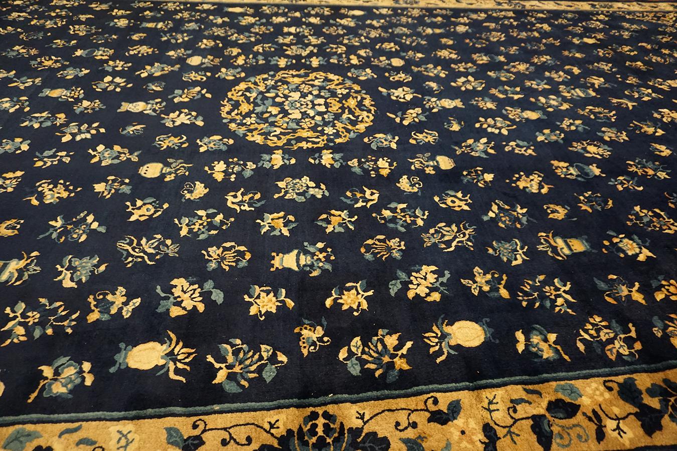 Wool Late 19th Century Chinese Peking Carpet ( 12' x 23' - 365 x 702 ) For Sale