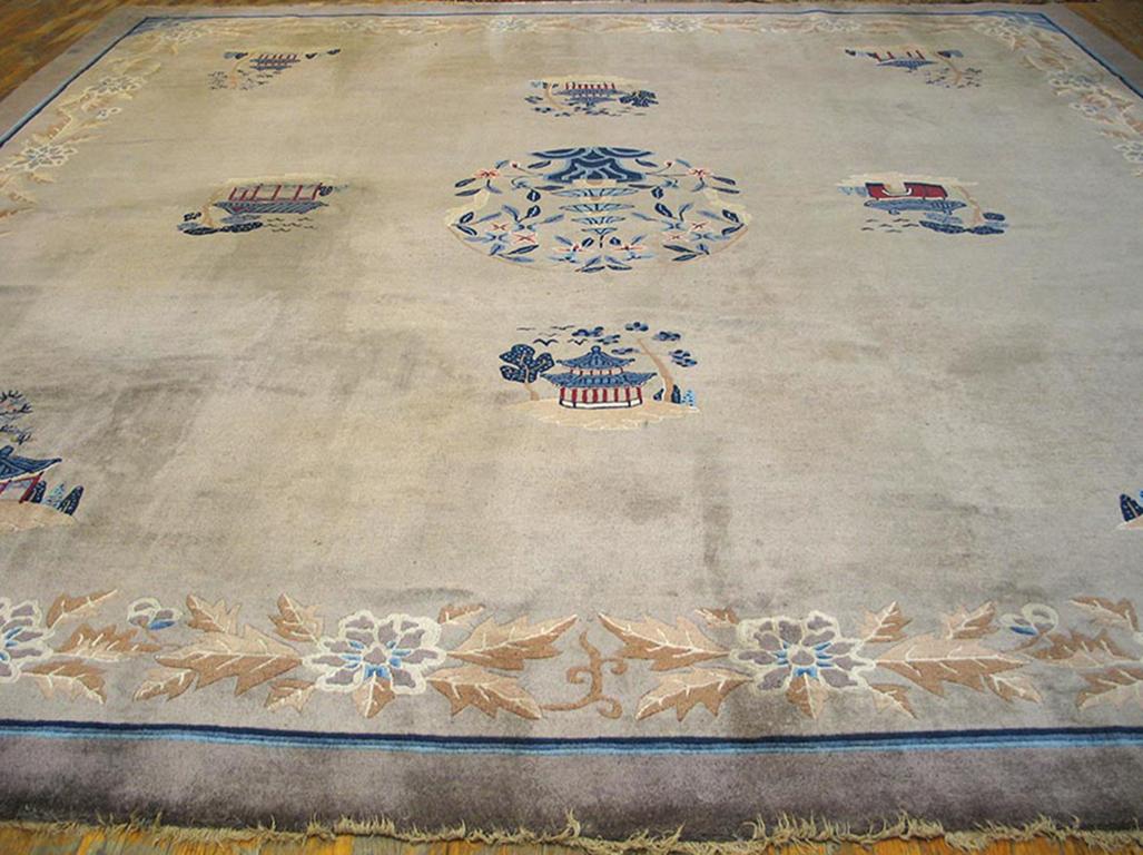 Antique Chinese peking rug, size: 12'0